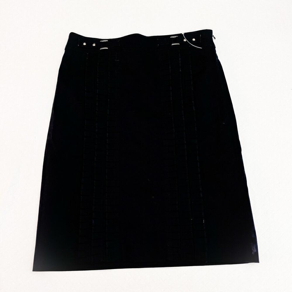 Cynthia Steffe Pleated Front Black Pencil Skirt Size 6